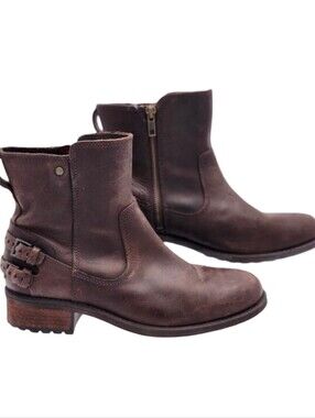 UGG Orion ankle boots in stout brown leather